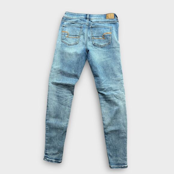 American Eagle Super Stretch Jegging Women's Size 4 Light faded wash jeans - Picture 2 of 10